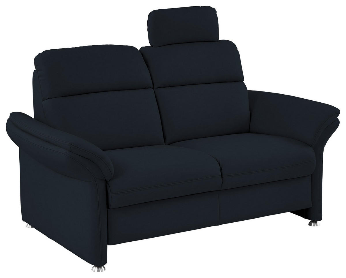 2-SITZER-SOFA in Echtleder Dunkelblau  - Alufarben/Dunkelblau, Konventionell, Leder/Metall (170/96/92cm) - Beldomo Premium