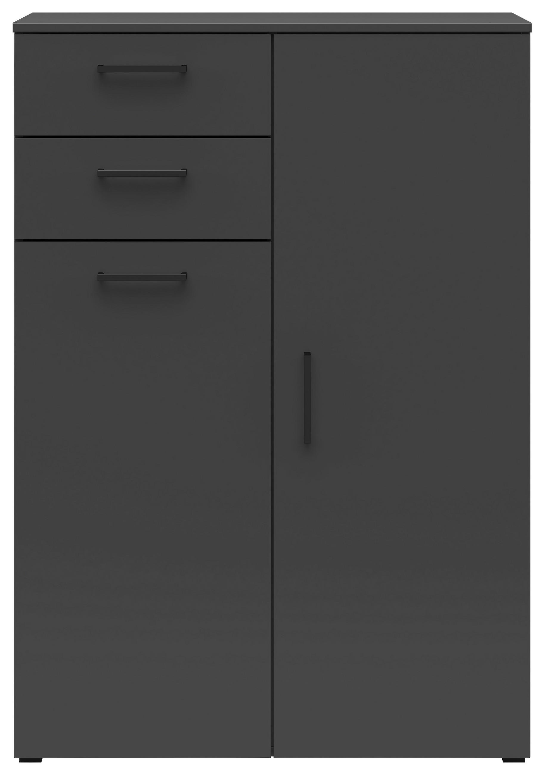 KOMODA, barvy grafitu, 80/115/40 cm - černá/barvy grafitu, Moderní, kompozitní dřevo/plast (80/115/40cm) - Carryhome