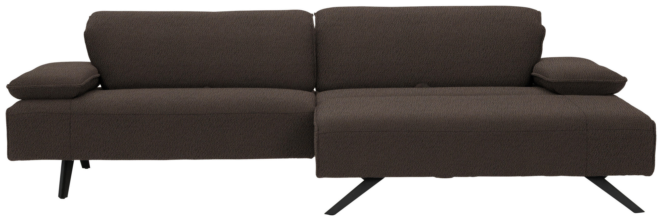 ECKSOFA in Flachgewebe Dunkelbraun  280/165 cm  - Anthrazit/Dunkelbraun, Design, Textil/Metall (280/165cm) - Johann Jakob