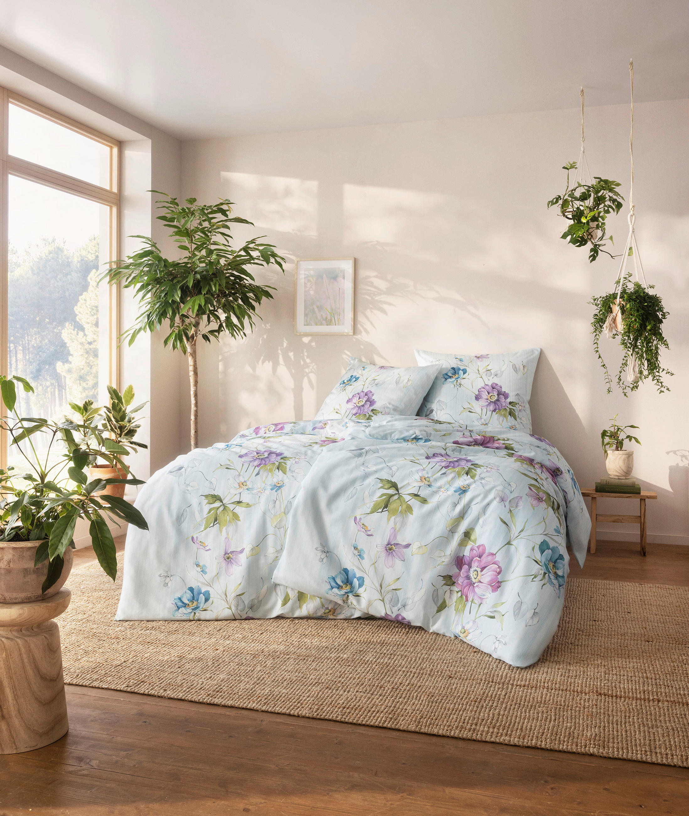 BETTWÄSCHE NatürlichEstella Makosatin 135/200 cm  - Jadegrün, Design, Textil (135/200cm) - Estella