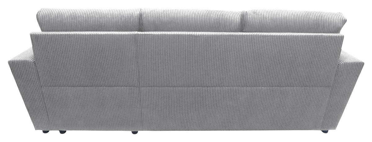 ECKSOFA in Cord Hellgrau  231/155 cm  - Hellgrau/Schwarz, Design, Kunststoff/Textil (231/155cm) - MID.YOU