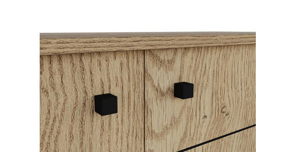 KOMMODE in 81,8/108/37 cm - Eichefarben/Schwarz, MODERN, Holzwerkstoff/Kunststoff (81,8/108/37cm) - Carryhome