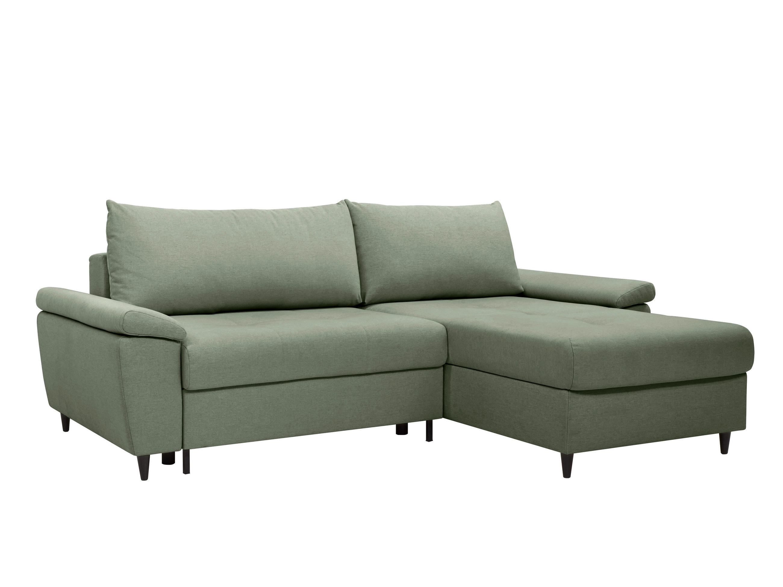 ECKSOFA GORDES in Grün  - Schwarz/Grün, Design, Holz/Textil (248/174cm) - MID.YOU