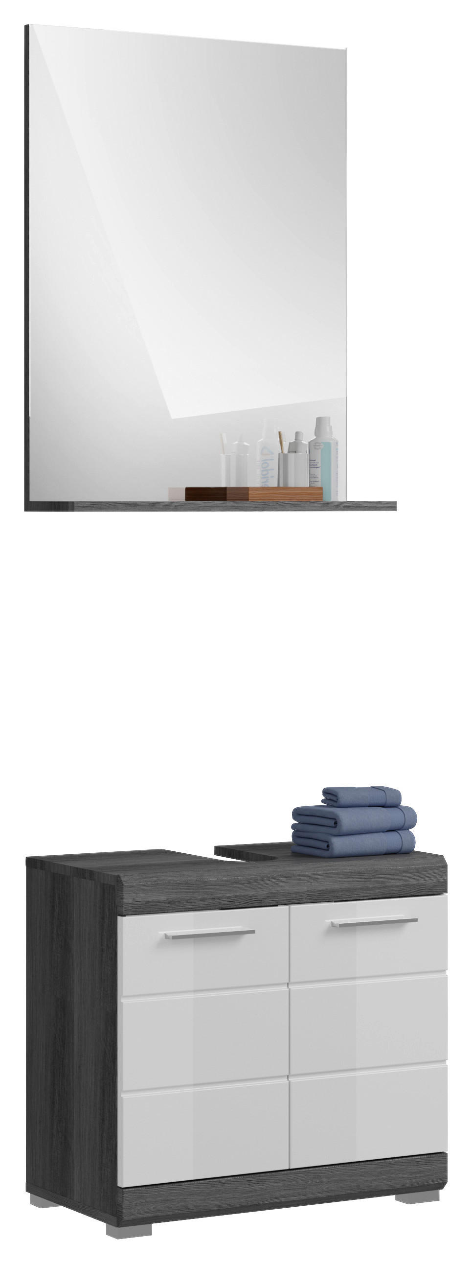 KÚPEĽŇA biela s vysokým leskom  - biela s vysokým leskom, Modern, kompozitné drevo/plast (60cm) - MID.YOU