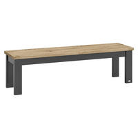SITZBANK 160/45/43 cm Graphitfarben, Eiche Artisan  - Graphitfarben/Eiche Artisan, Design (160/45/43cm) - SetOne by Musterring