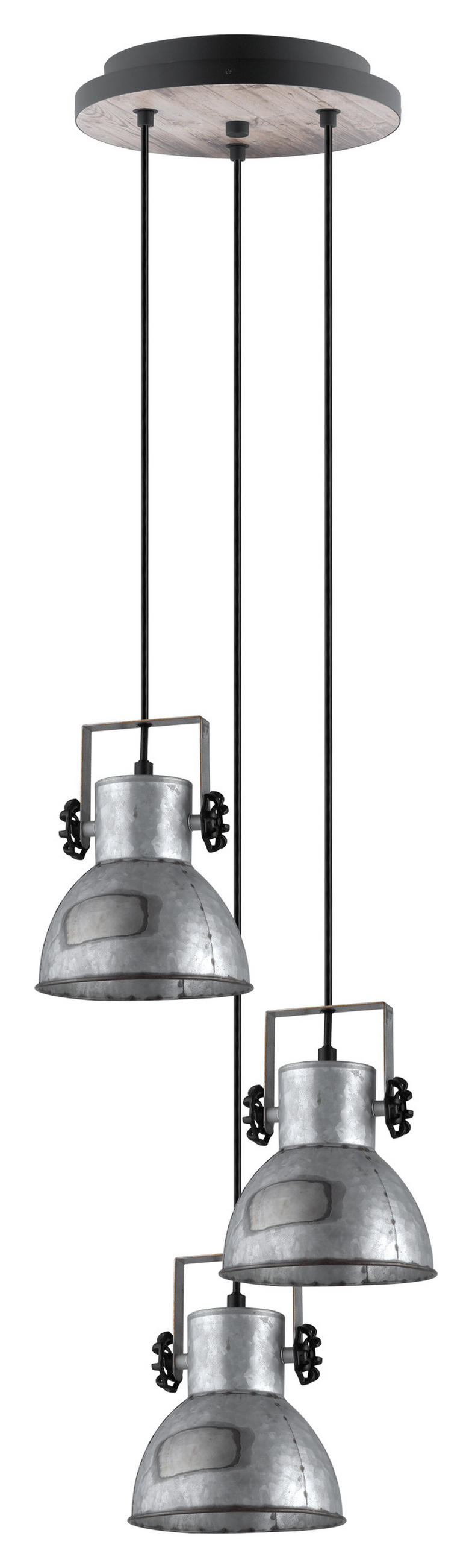 HÄNGELEUCHTE 27/150 cm    - Zinkfarben/Schwarz, Design, Holz/Metall (27/150cm) - Eglo