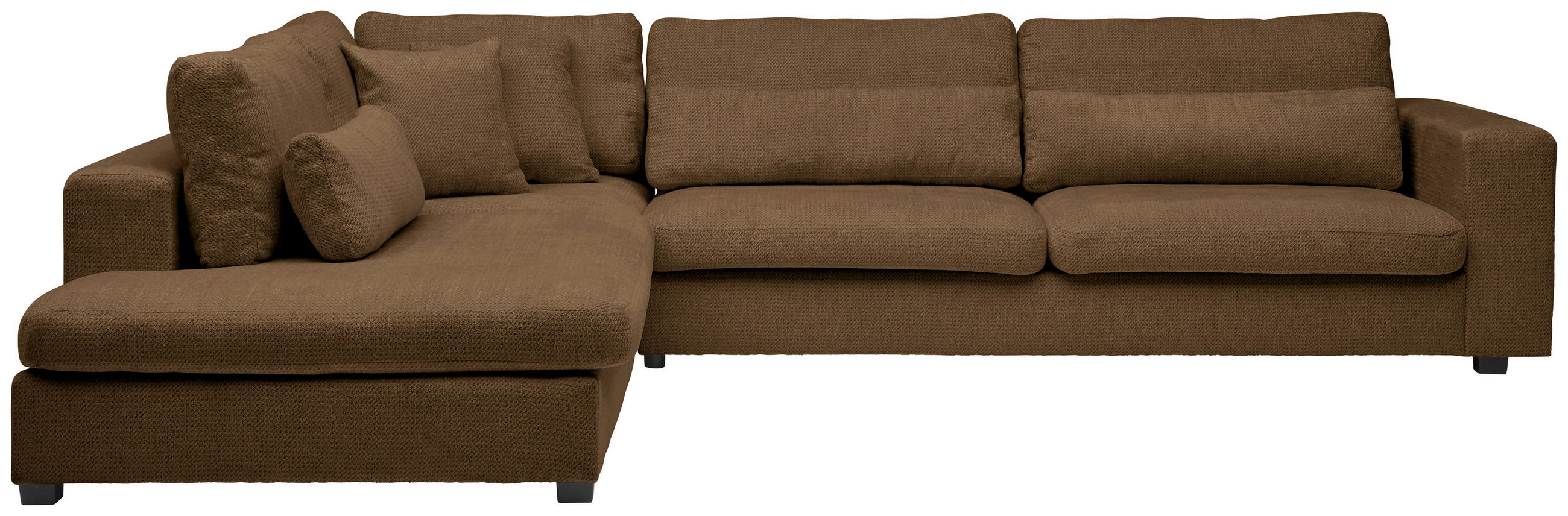 ECKSOFA in Chenille Rostfarben  - Rostfarben/Schwarz, Konventionell, Kunststoff/Textil (250/314cm) - Carryhome