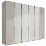 DREHTÜRENSCHRANK  in Grau, Weiß  - Chromfarben/Weiß, MODERN, Glas/Holzwerkstoff (300/216/58cm) - Novel