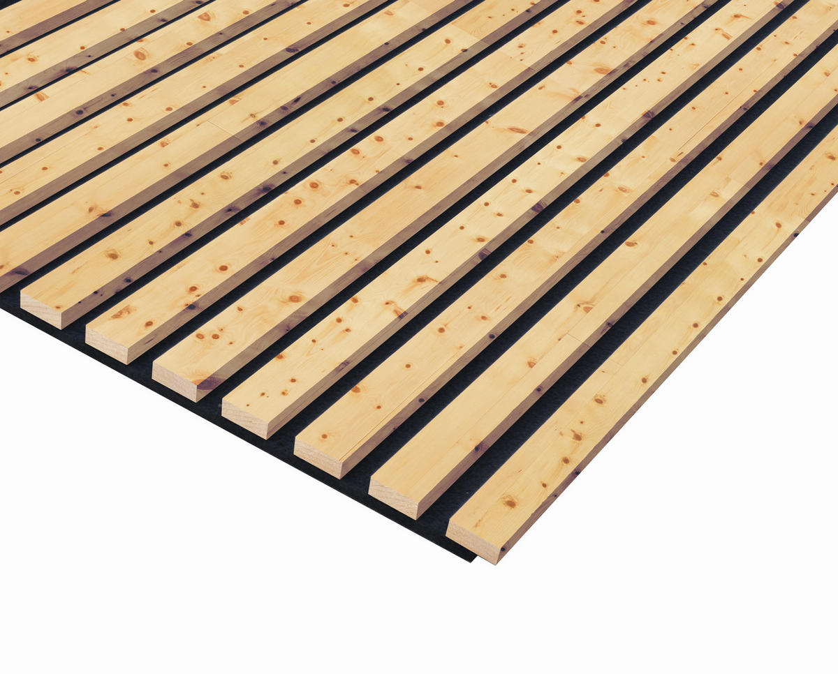 AKUSTIKPANEEL Zirbe roh 57.25/1.8/240 cm  - Zirbelkieferfarben, KONVENTIONELL, Holzwerkstoff/Textil (57.25/1.8/240cm)