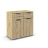 KOMMODE  in 80/81/42 cm  - Dunkelgrau/Eiche Artisan, Design, Holzwerkstoff/Metall (80/81/42cm) - Carryhome