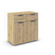 KOMMODE  in 80/81/42 cm  - Dunkelgrau/Eiche Artisan, Design, Holzwerkstoff/Metall (80/81/42cm) - Carryhome