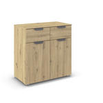 KOMMODE  in 80/81/42 cm  - Dunkelgrau/Eiche Artisan, Design, Holzwerkstoff/Metall (80/81/42cm) - Carryhome