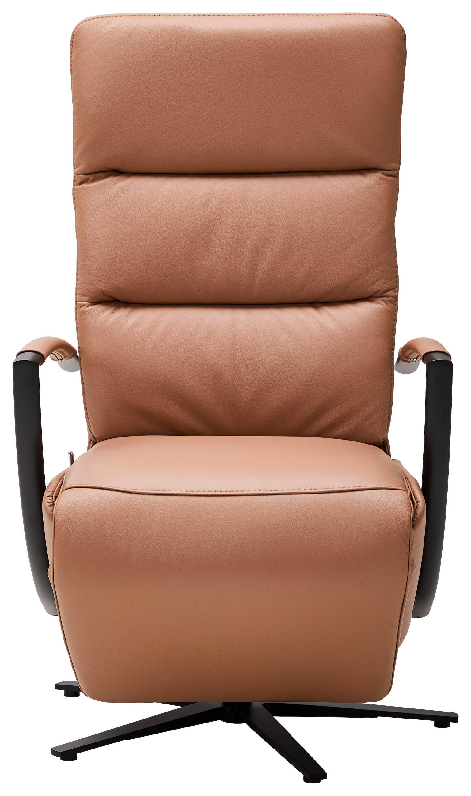 RELAXSESSEL Echtleder    - Schwarz/Braun, Design, Leder/Metall (64/112/80cm) - Cantus