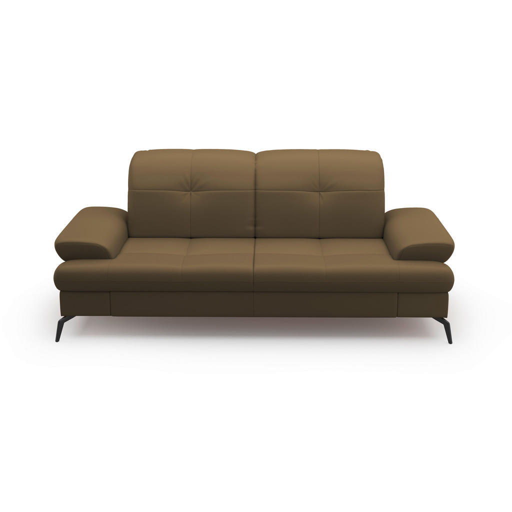 Thumbnail - Sit & More 2,5-Sitzer, Olivgrün, Textil, Leder, Kombination Echtleder/Stoff, Nappaleder, 202x90x122 cm, Goldenes M, Made...