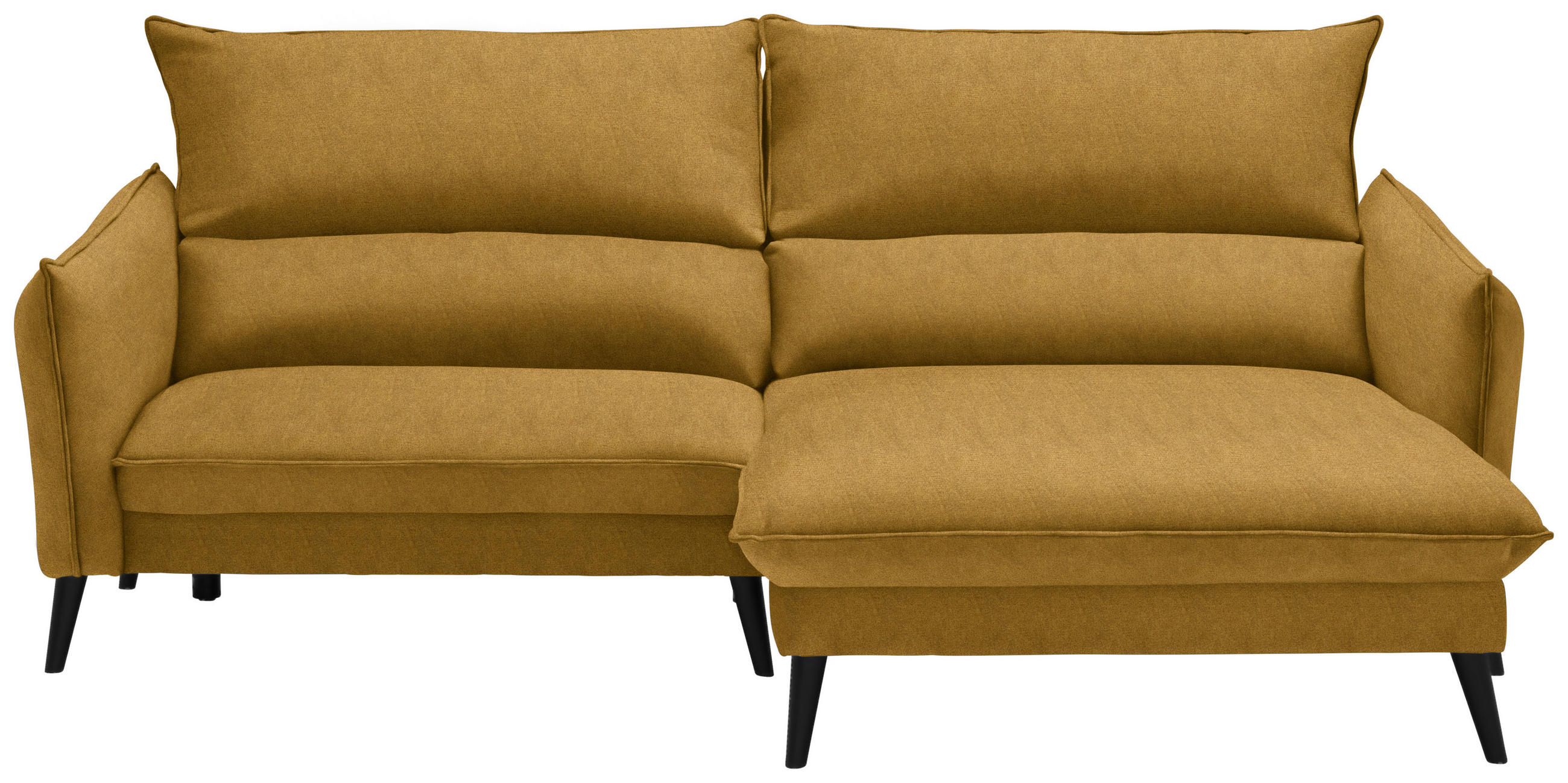 ECKSOFA in Velours Gelb 238/170 cm - Gelb/Schwarz, Design, Holz/Textil (238/170cm) - Carryhome