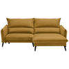 ECKSOFA Gelb Velours  - Gelb/Schwarz, Design, Holz/Textil (238/170cm) - Carryhome