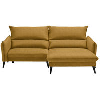 ECKSOFA Gelb Velours  - Gelb/Schwarz, Design, Holz/Textil (238/170cm) - Carryhome