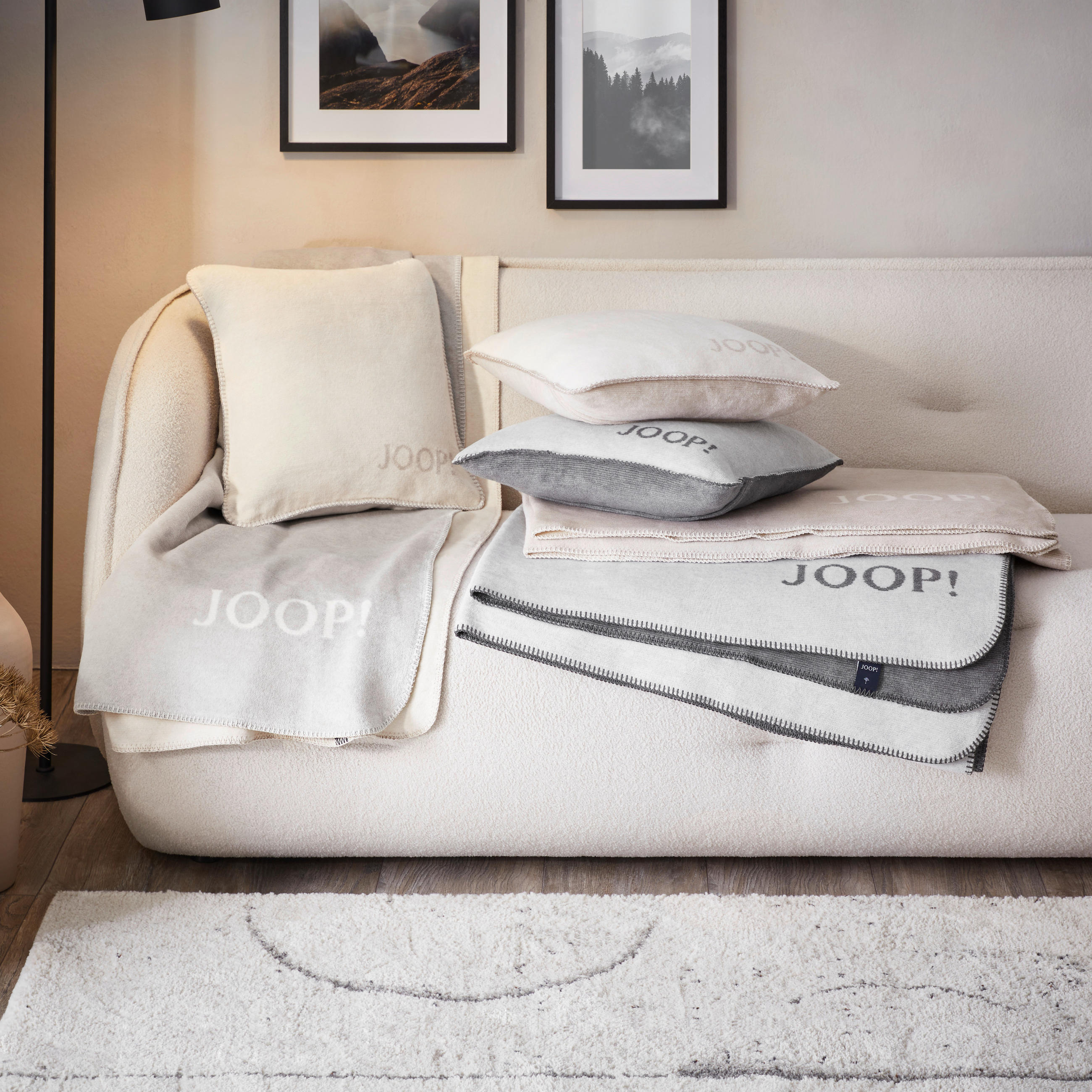 WOHNDECKE MELANGE DOUBLEFACE 150/200 cm  - Schieferfarben/Hellgrau, Design, Textil (150/200cm) - Joop!
