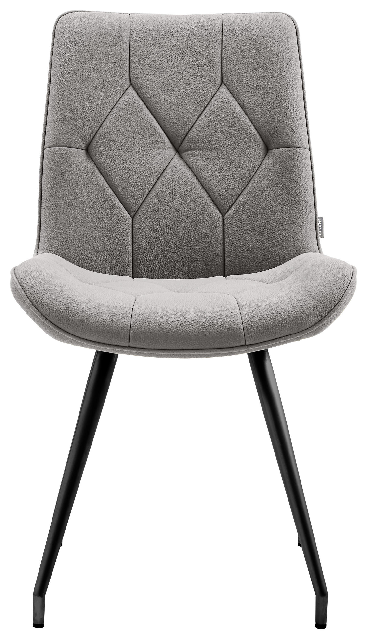 STUHL Mikrofaser Hellgrau  - Hellgrau/Schwarz, Design, Textil/Metall (52/89/66cm) - Novel