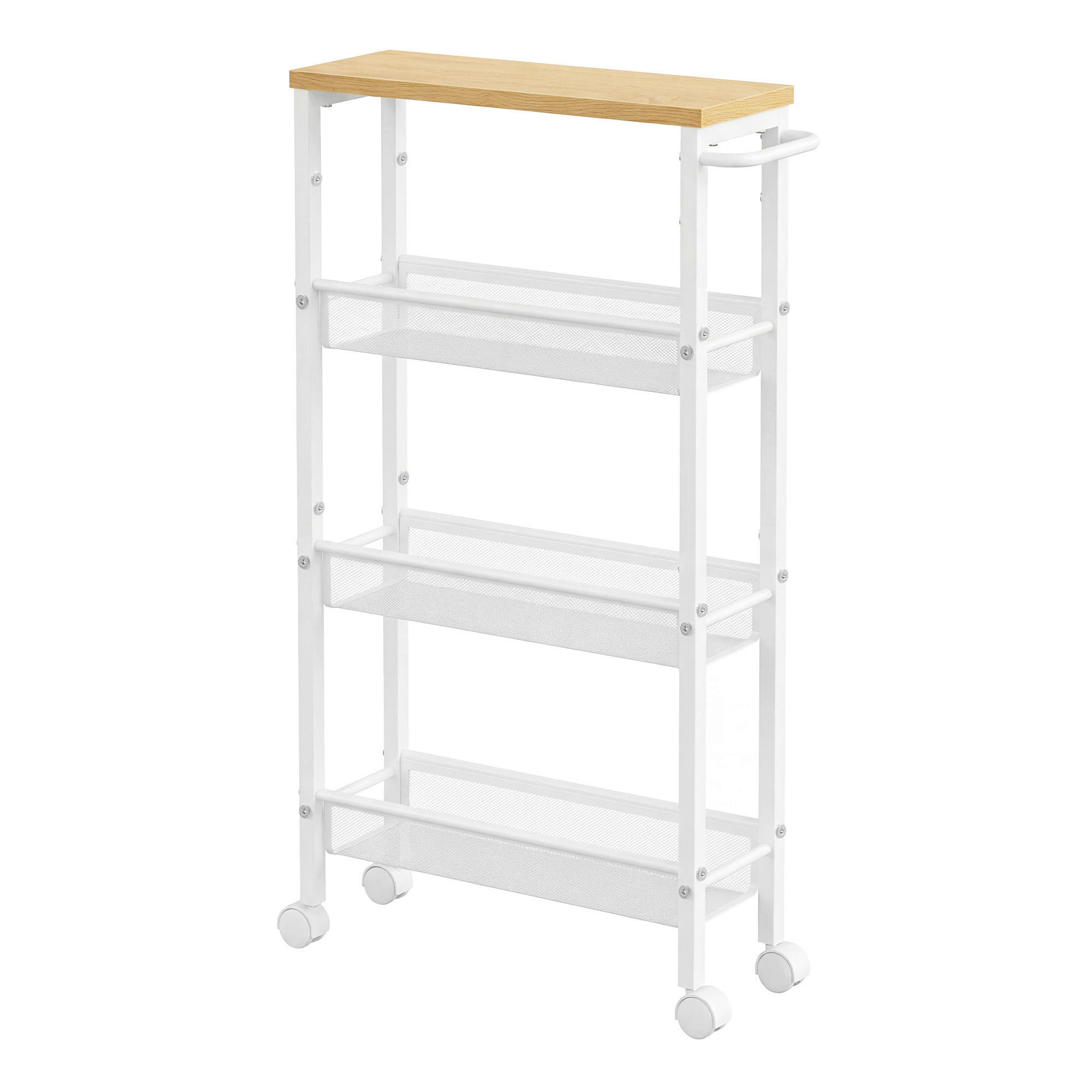 SERVIERWAGEN in Weiß, Eichefarben  - Eichefarben/Weiß, Basics, Holzwerkstoff/Kunststoff (45,4/77/13cm)