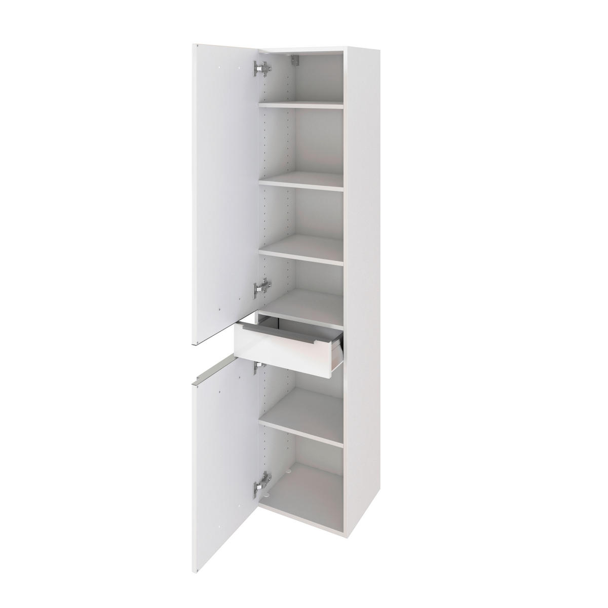 HOCHSCHRANK 40/180/35 cm  - Edelstahlfarben/Silberfarben, KONVENTIONELL, Holzwerkstoff/Kunststoff (40/180/35cm) - Xora