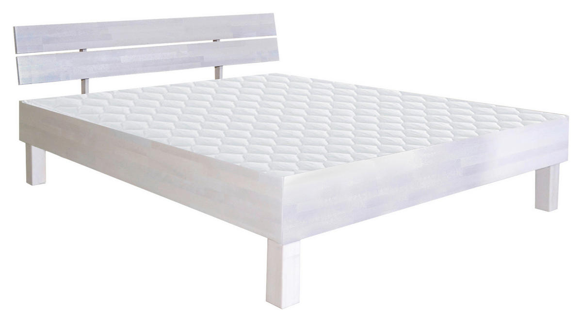 BETT 180/200 cm  in Weiss   - Weiss, Natur, Holz (180/200cm) - Carryhome