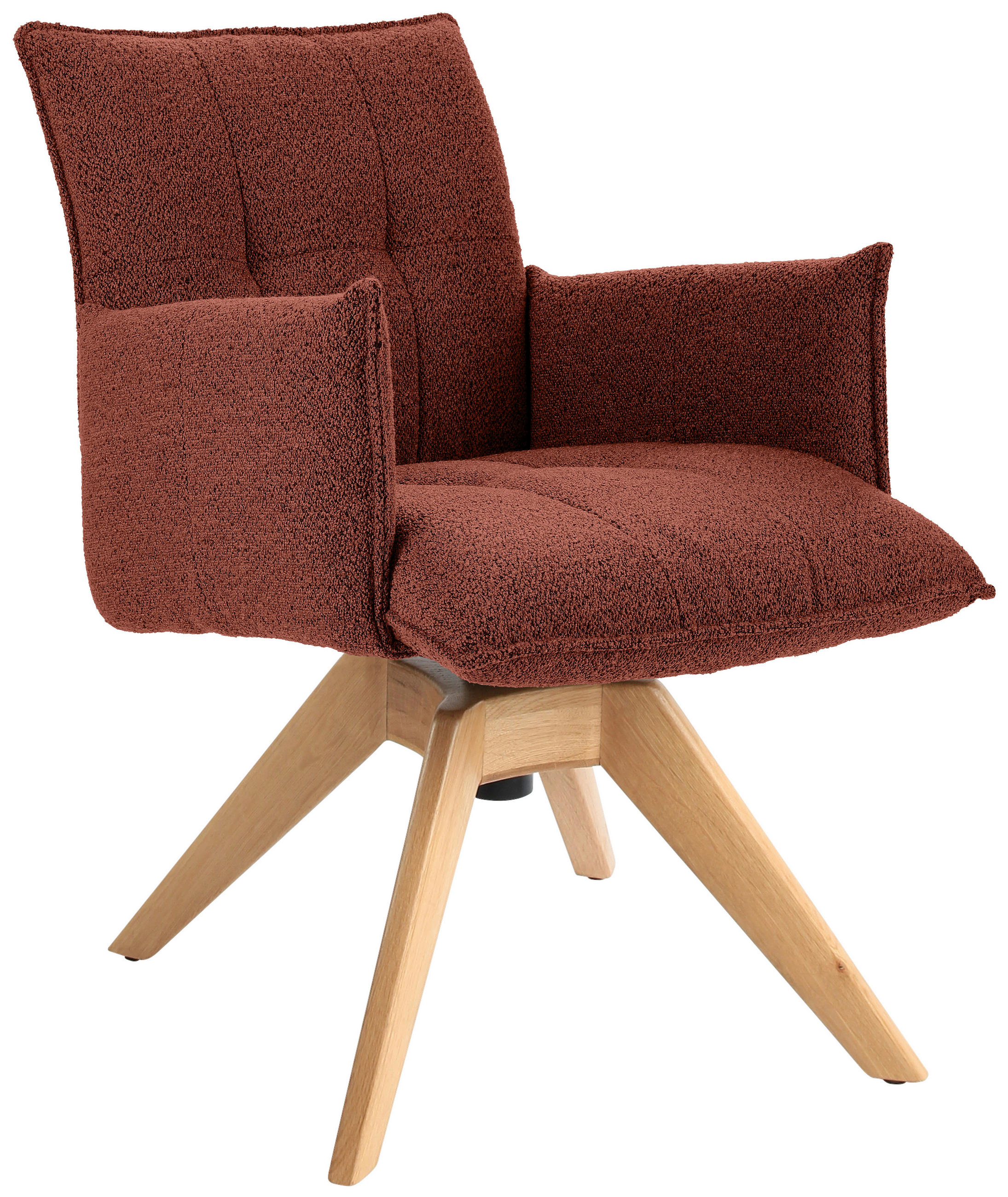 ARMLEHNSTUHL  in Webstoff  - Eichefarben/Haselnussfarben, Design, Holz/Textil (57/86/65cm) - Valnatura