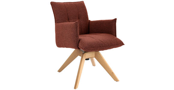ARMLEHNSTUHL in Webstoff - Eichefarben/Haselnussfarben, Design, Holz/Textil (57/86/65cm) - Valnatura