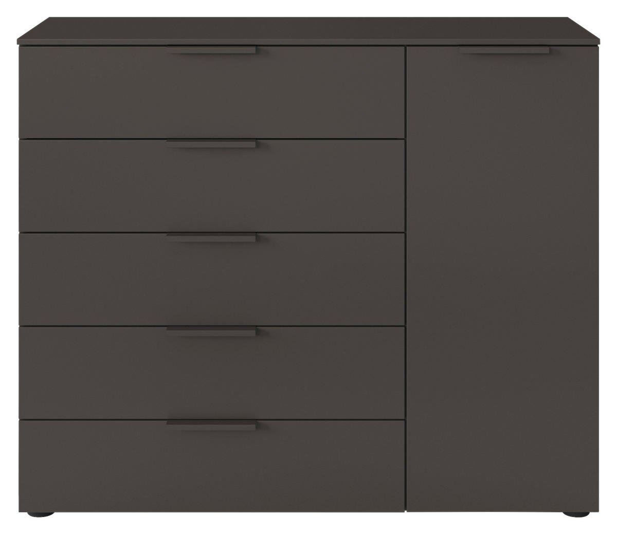 KOMMODE 120/100/42 cm Graphitfarben  - Graphitfarben/Schwarz, Modern, Holzwerkstoff/Kunststoff (120/100/42cm) - Rauch Möbel