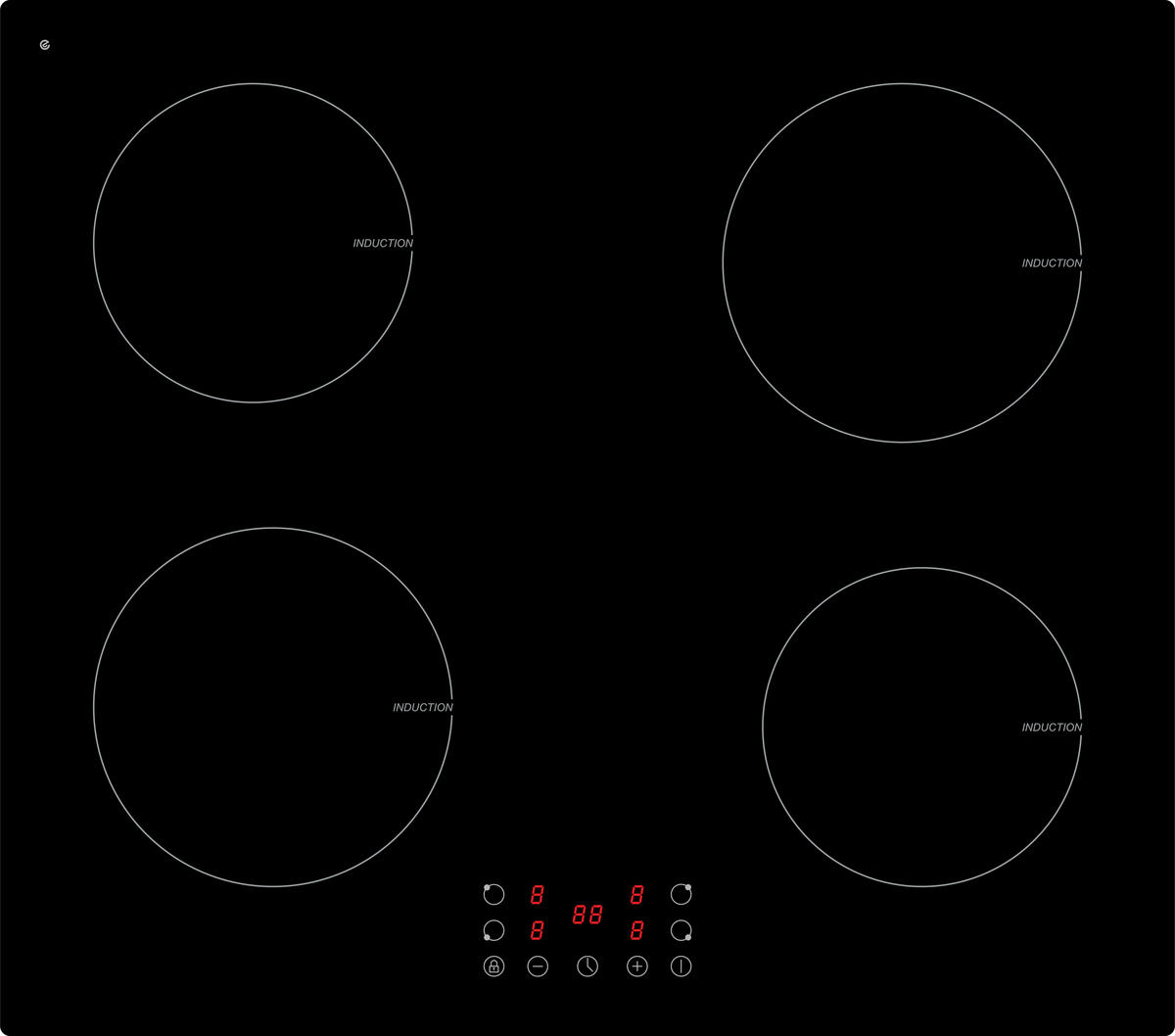 GLASKERAMIKKOCHFELD - Schwarz, Trend (59/6,2/52cm) - PKM