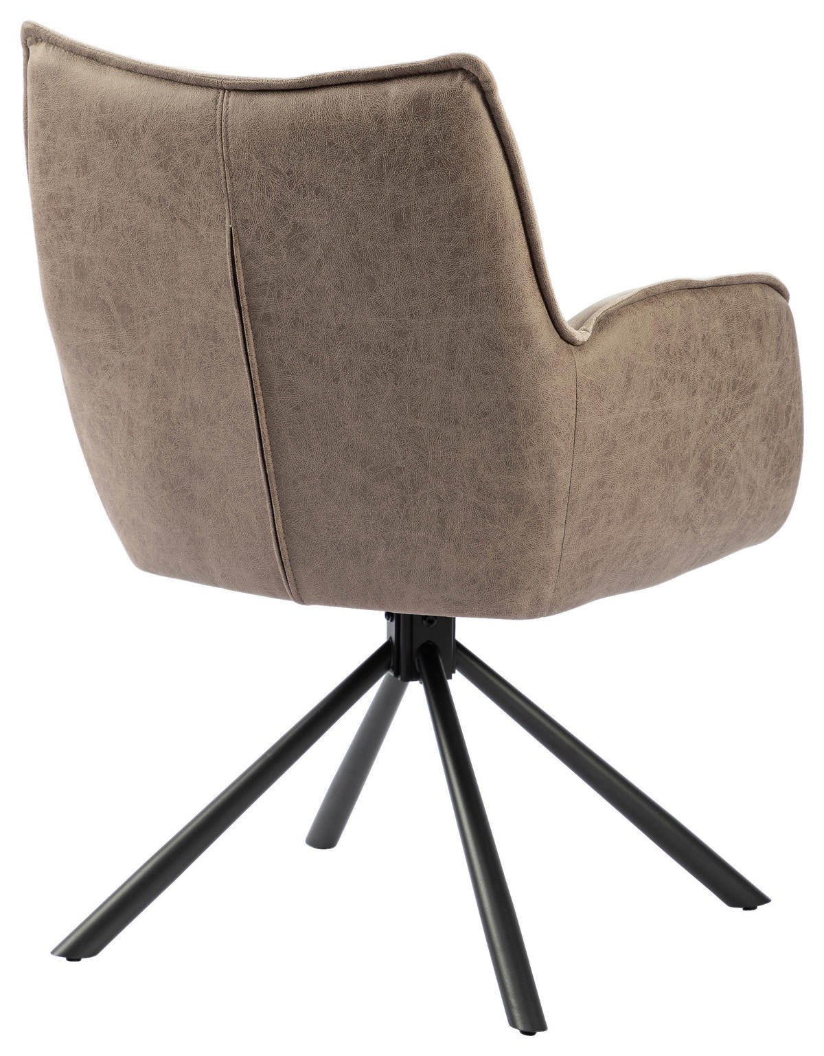 ARMLEHNSTUHL  Sitzfläche 180° drehbar Webstoff  Braun, Schwarz, Beige  - Beige/Schwarz, MODERN, Textil/Metall (60/87/63cm) - MID.YOU