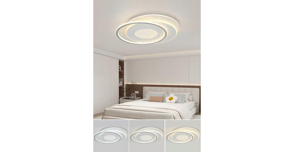 DECKENLEUCHTE    44/48/5 cm  - Chromfarben/Alufarben, Trend, Kunststoff/Metall (44/48/5cm) - Novel