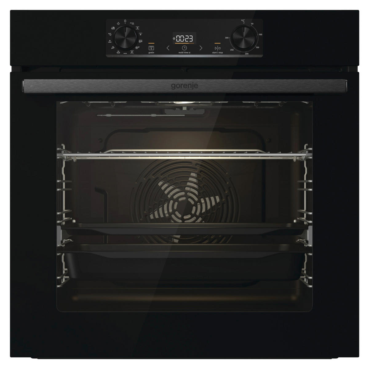 BACKOFENSET BLACK PEPPER SIBB  - Schwarz, Basics, Glas/Metall (59,5/59,5/56,4cm) - Gorenje