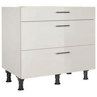 SCHUBKASTENUNTERSCHRANK 90/87/56 cm  in Hellgrau  - Edelstahlfarben/Hellgrau, MODERN, Holzwerkstoff/Metall (90/87/56cm) - Nobilia