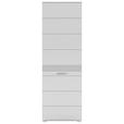 GARDEROBENSCHRANK Linus  in 55/190/37 cm  - Weiß Hochglanz/Silberfarben, Design, Holzwerkstoff/Kunststoff (55/190/37cm) - Carryhome