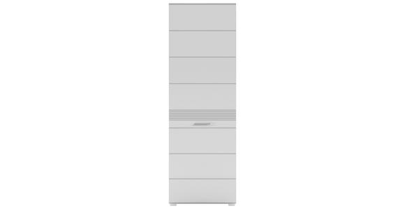 GARDEROBENSCHRANK Linus  in 55/190/37 cm  - Weiß Hochglanz/Silberfarben, Design, Holzwerkstoff/Kunststoff (55/190/37cm) - Carryhome