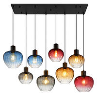 HÄNGELEUCHTE 110/42/120 cm  - Blau/Rot, Design, Glas/Kunststoff (110/42/120cm)