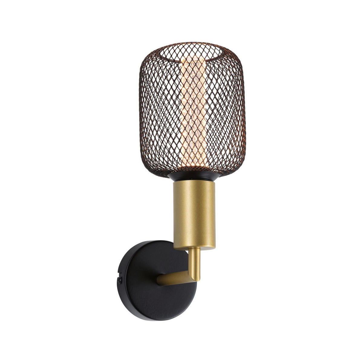 WANDLEUCHTE Ravi   - Goldfarben/Schwarz, Basics, Metall (8,0/12,5/11,8cm) - Paulmann