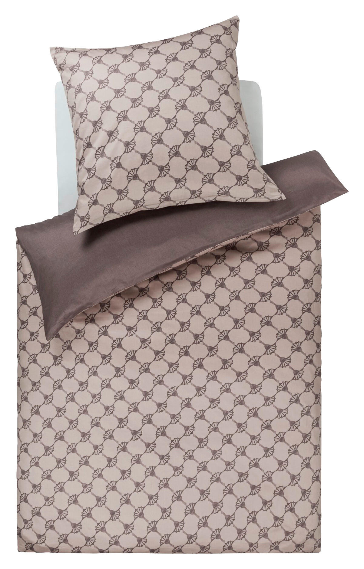 WENDEBETTWÄSCHE Cornflower Double Makosatin 135/200 cm  - Taupe, Design, Textil (135/200cm) - Joop!