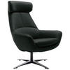 SESSEL Echtleder Schwarz    - Schwarz, MODERN, Leder/Metall (81/112/83cm) - Trendmanufaktur