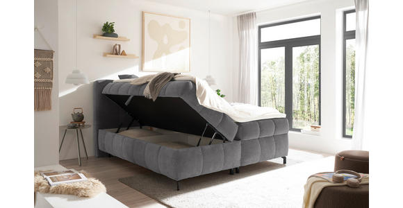 BOXBETT 180/200 cm  in Grau  - Schwarz/Grau, KONVENTIONELL, Kunststoff/Textil (180/200cm) - Hom`in