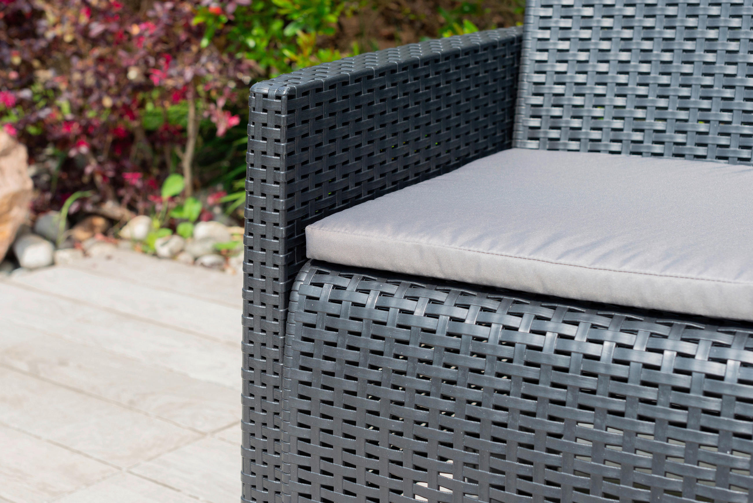 GARTENSET  9-teilig  - Anthrazit/Grau, Modern, Kunststoff