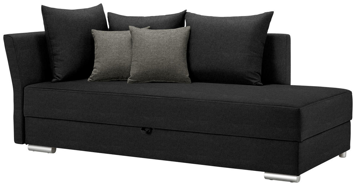 LEŽADLO, textil, 220/93/100 cm - čierna/sivá, Design, textil/plast (220/93/100cm) - Livetastic