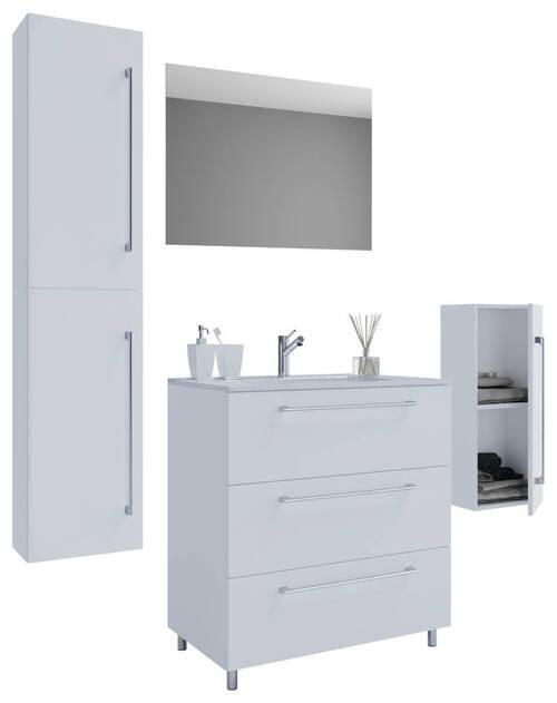 BADEZIMMER 5-teilig in 146 cm - Weiss/Alufarben, Modern, Keramik/Holzwerkstoff (146cm) - MID.YOU