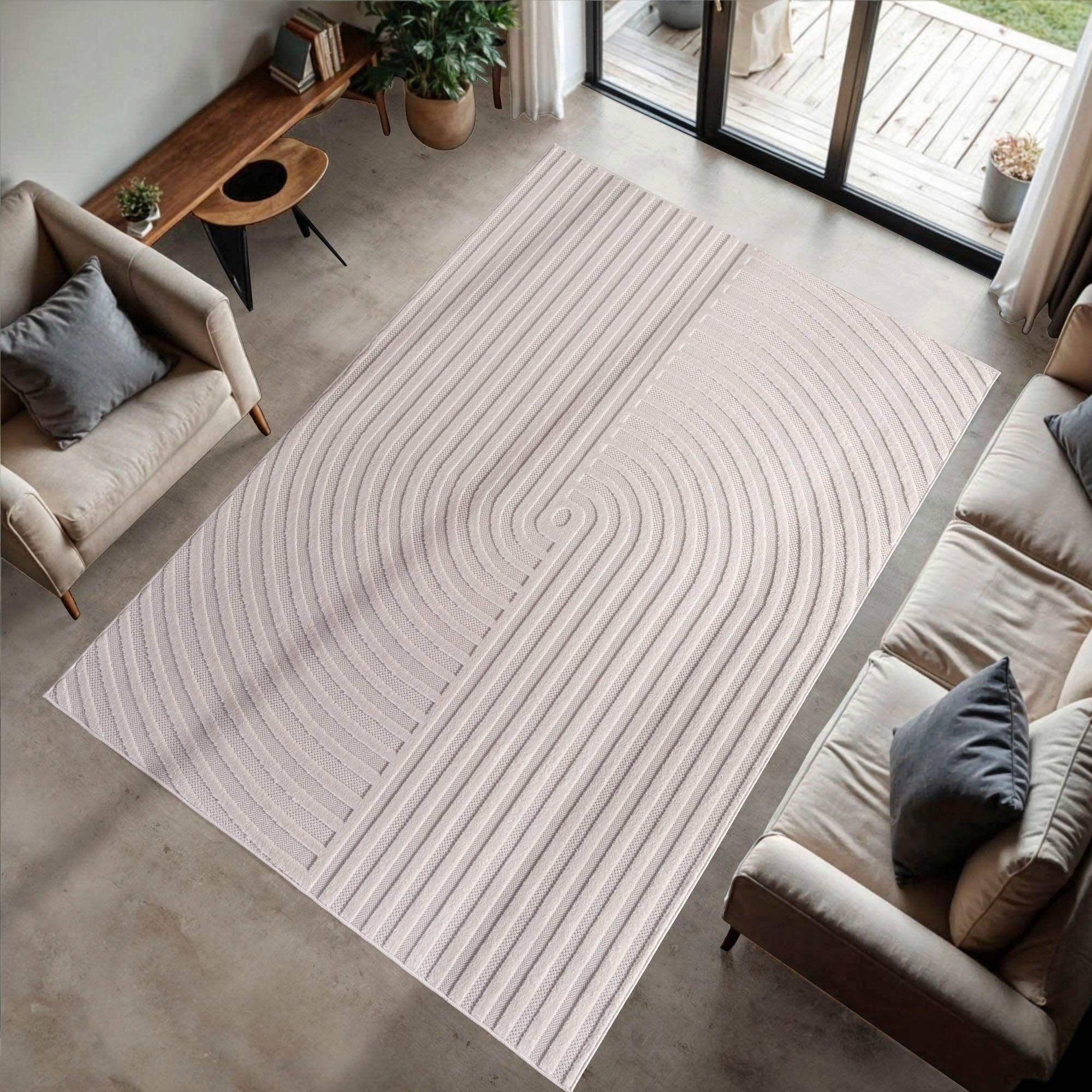 FLACHWEBETEPPICH 80/150 cm Doha Creme  - Creme, Basics, Textil (80/150cm)