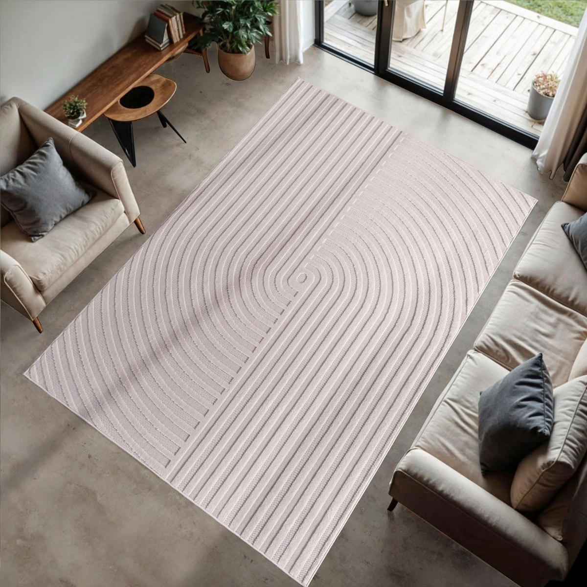 RAVNO TKANA PREPROGA  Doha     160/230 cm    tkano  krem barve  - krem barve, Basics, tekstil (160/230cm)