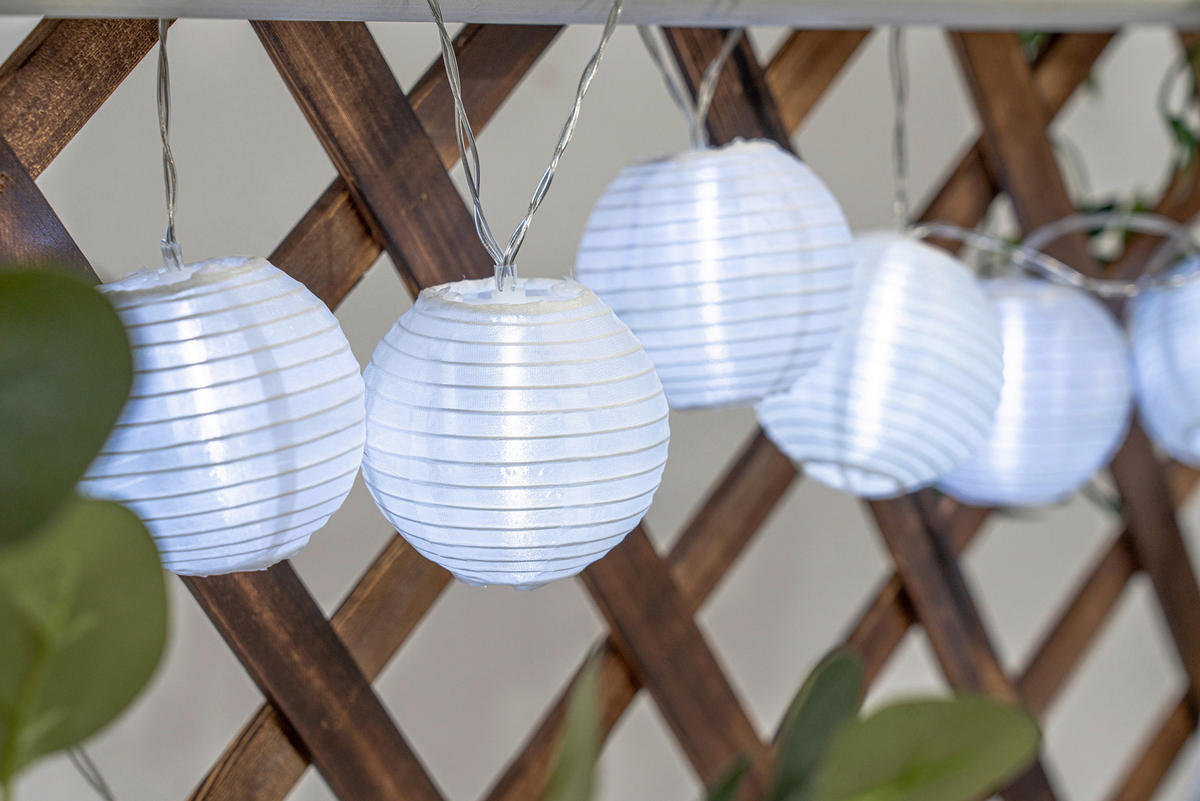 SOLARLEUCHTE Elke 7,5/24 cm   - Schwarz/Weiß, Basics, Kunststoff (7,5/24cm) - Ambia Garden