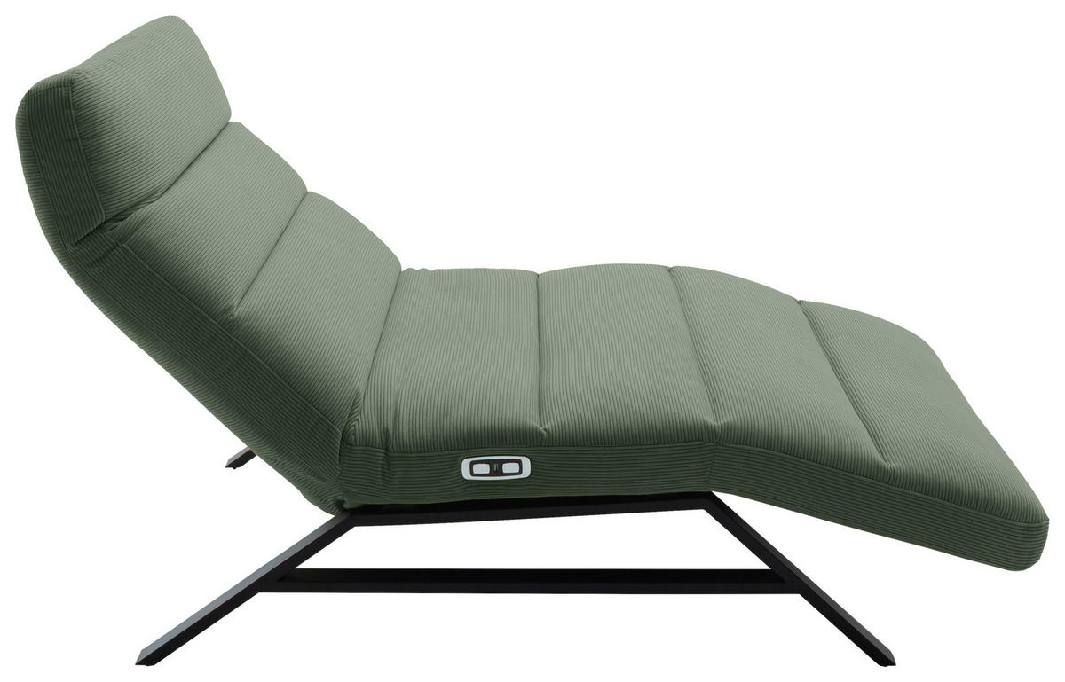 RELAXLIEGE Feincord Olivgrün  - Schwarz/Olivgrün, Design, Textil/Metall (120/54-113/158-198cm) - Pure Home Lifestyle