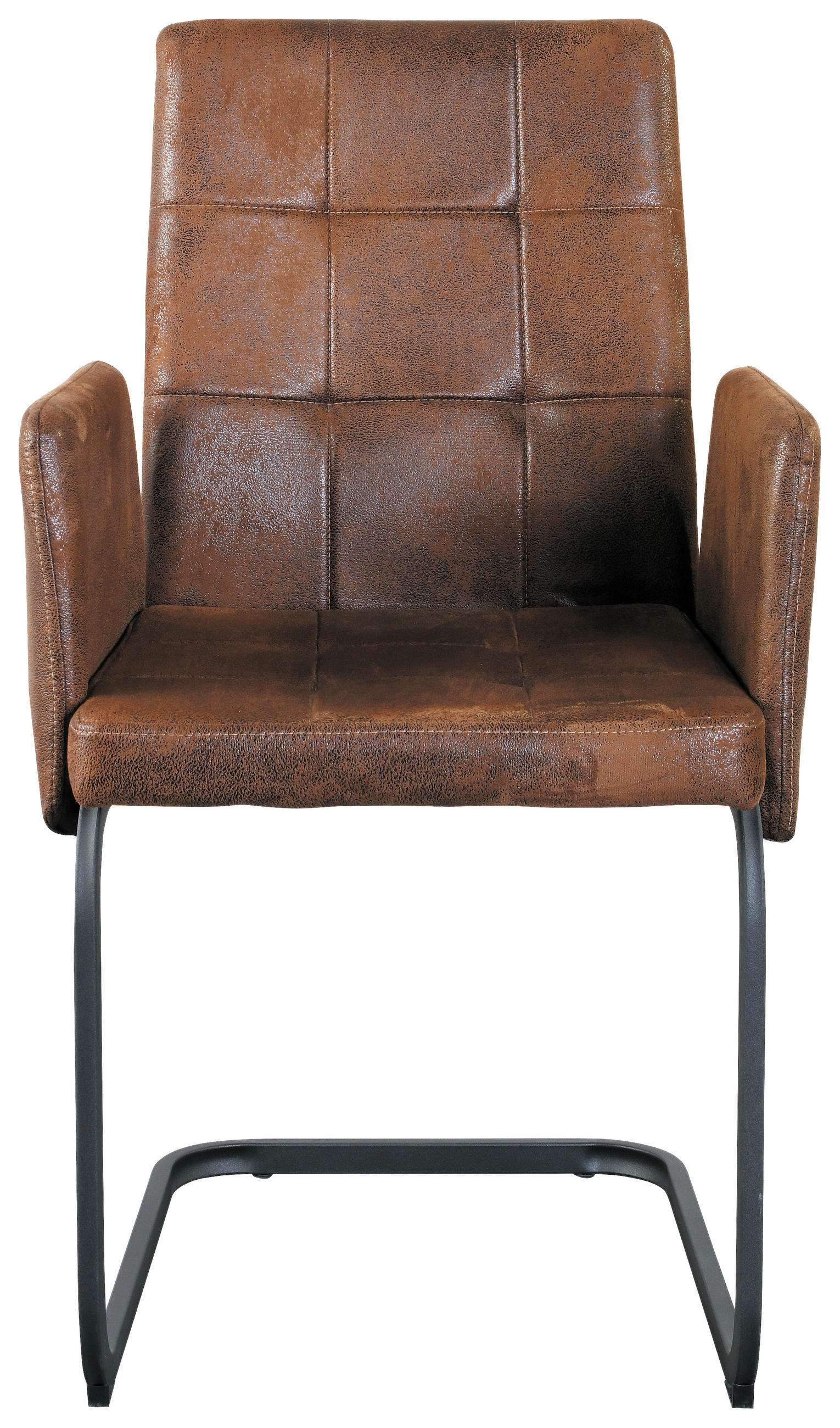 Scaun Cu Brațe din metal, textil, maro