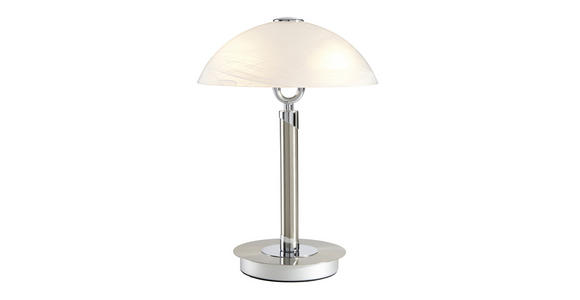 TISCHLEUCHTE 25,5/37 cm   - Chromfarben/Nickelfarben, Design, Glas/Metall (25,5/37cm) - Novel